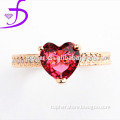 Ruby jewelry 925 silver ring heart shape ruby ring for women